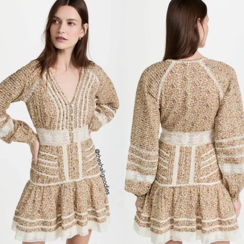 VERONICA  BEARD Addilyn Dress Floral Lace Trim Mini